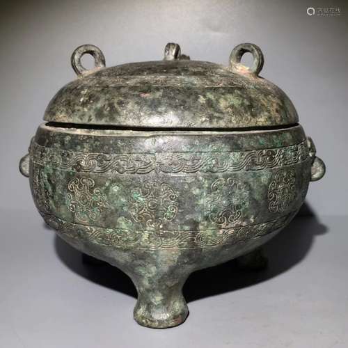 Chinese Bronze Cover Censer