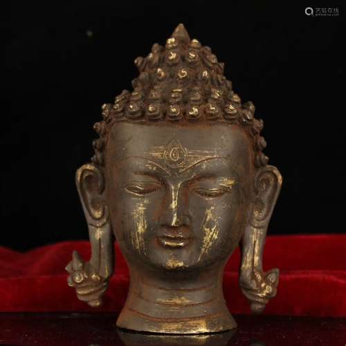 Chinese Bronze Buddha Mask