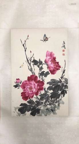 Chinese Ink Color Painting, Signed 