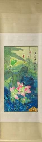 Chinese Ink Color Scroll Painting, Signed and Seal