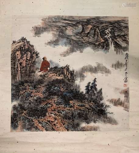 Chinese Ink Color Landscape Painting,Signed&Seal