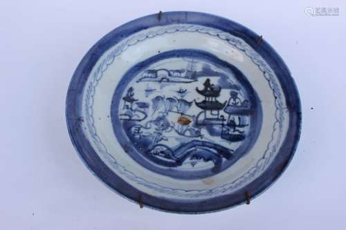 Japanese Blue and White Porcelain Plate