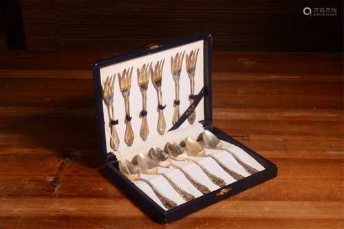 Set of Japanese Silver Spoons and Forks