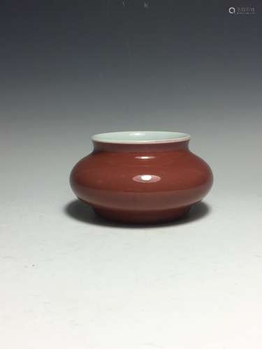 Chinese Red Glazed Porcelain Washer,Mark