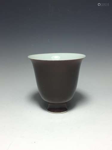 Chinese Copper Red Glazed Porcelain Cup