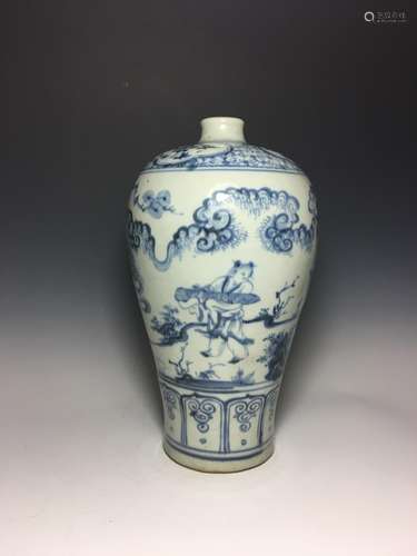 Chinese Blue and White Porcelain Meiping Vase