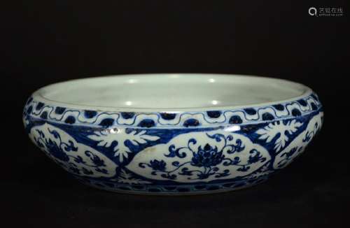 Chinese Blue and White Porcelain Washer, Mark