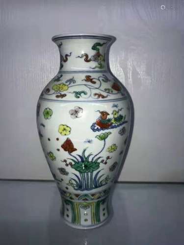 Chinese Doucai Porcelain Vase,Mark