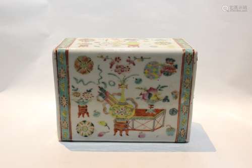 Chinese Famille Rose Porcelain Pillow