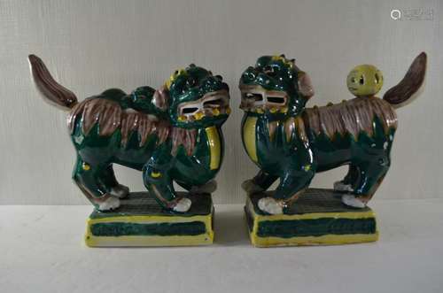 19th Pair of Chinese Porcelain Foo Dog