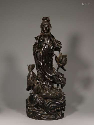 Republican Chinese Zitan Wood Guanyin