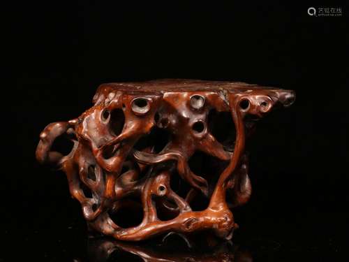 Chinese Huangyang Wood Hand Carved Stool