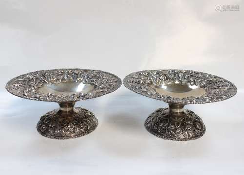 Pair of Repousse Compote,Mark