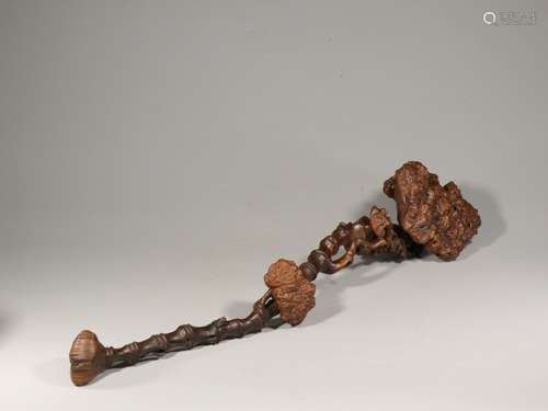 Showa Period,Natural Tree Tumor Hand Carved Ruyi