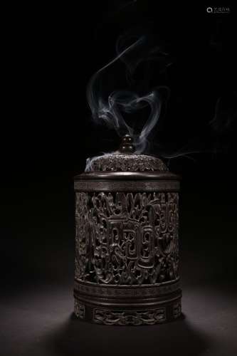 Republican Chinese Zitan Wood Tripod Censer