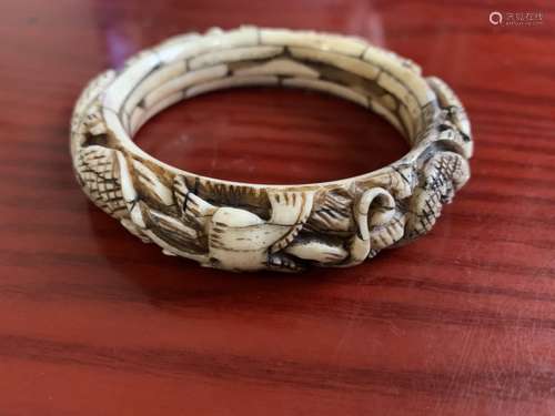 Asian Bone Carved Bangle