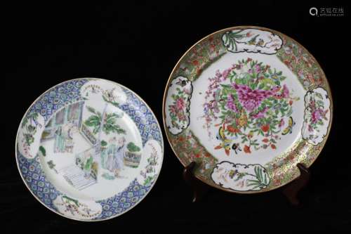 2 Chinese 19th.C Porcelain Plates