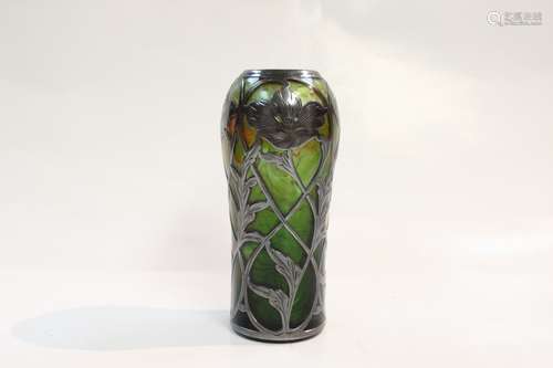 Lotze Silver on Glass Vase