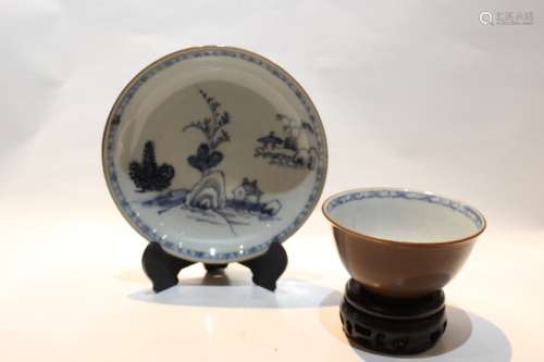 18th.C Chinese Porcelain Cup and Saucer .