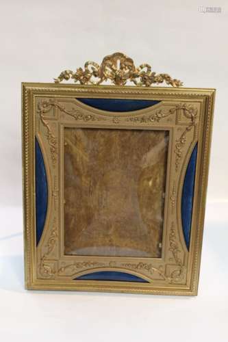 Antique French Enamel and Bronze Frame