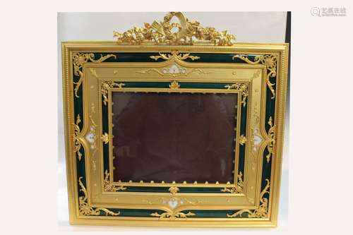 Modern Bronze and Enamel Frame