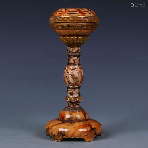 A Chinese Stone-Pattern Glazed Porcelain Incense Burner
