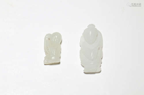 Two Chinese Carved Jade Figures