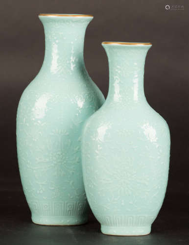 A Chinese Turquoise-Glazed Porcelain Double Vase