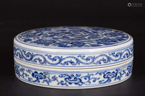 A Chinese Blue and White Porcelain Inkstone