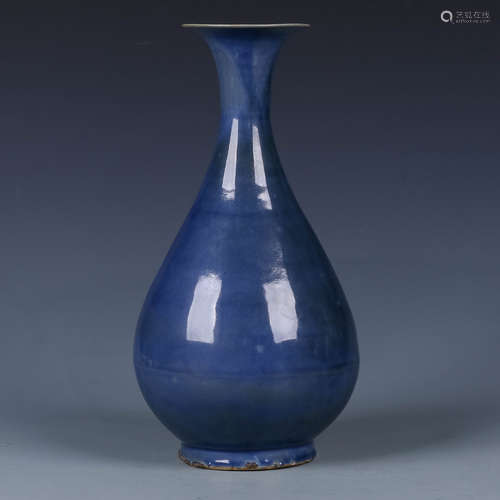 A Chinese Blue Glazed Porcelain Vase