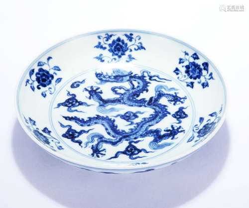 A Chinese Blue and White Porcelain Plate