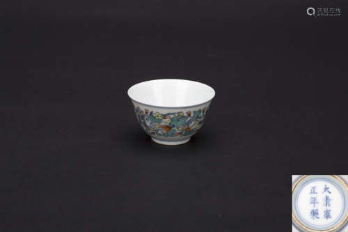 A Chinese Dou-Cai Porcelain Cup