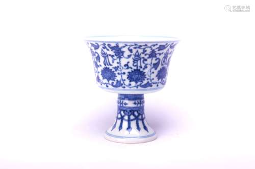 A Chinese Blue and White Porcelain Cup