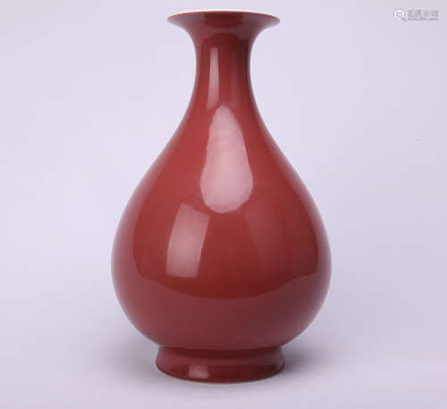 A Chinese Red Glazed Porcelain Vase