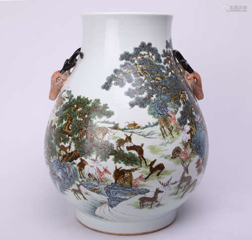 A Chinese Famille-Rose Porcelain Vase