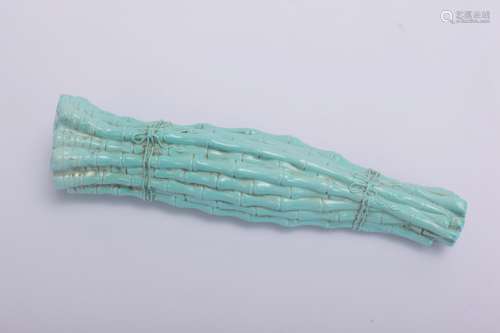 A Chinese Turquoise-Glazed Porcelain Arm Rest