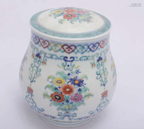 A Chinese Dou-Cai Porcelain Jar with Cover