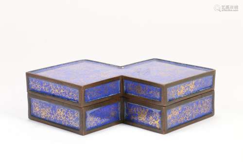 A Chinese Bronze Enamel Box with Cover