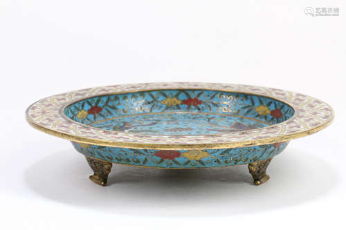 A Chinese Cloisonné Plate