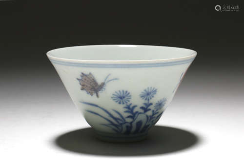 A Chinese Dou-Cai Porcelain Cups