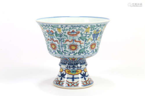 A Chinese Dou-Cai Porcelain Cup