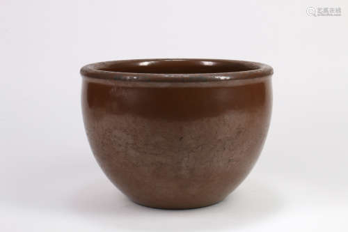 A Chinese Brown Glazed Porcelain Bowl
