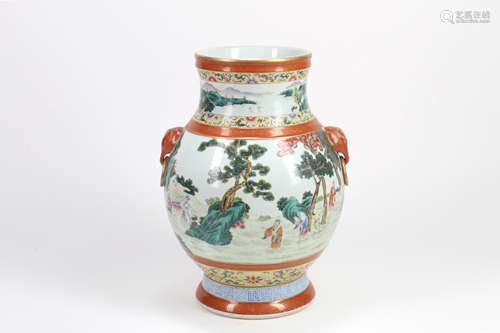 A Chinese Famille-Rose Porcelain Vase