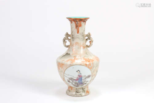 A Chinese Stone-Pattern-Glazed Porcelain Vase