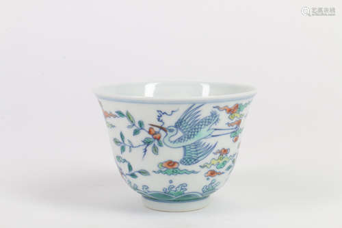 A Chinese Dou-Cai Porcelain Cup