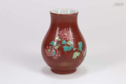 A Chinese Red Glazed Porcelain Vase