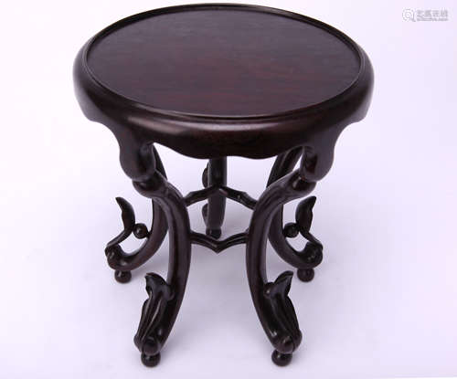 A Chinese Carved Zitan Table