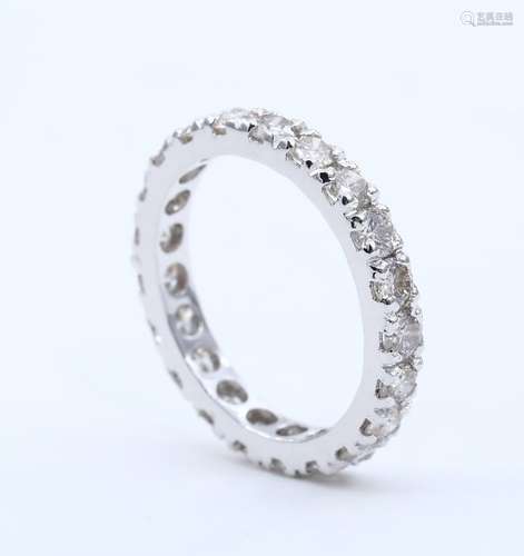 14 K White Gold Eternity Diamond Ring