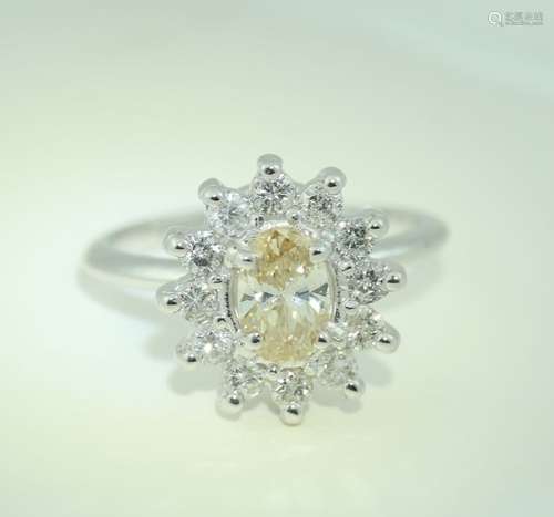 14 K White Gold IGI Certified Exclusive Diamond Ring