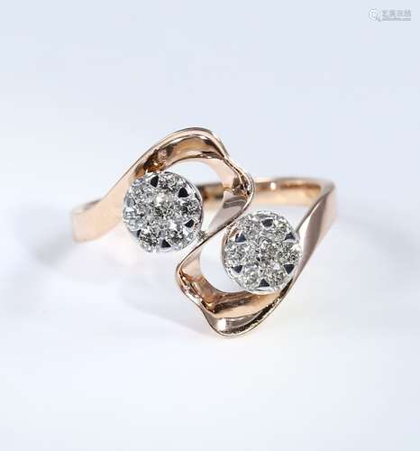 18 K Rose Gold IGI Certified Designer Diamond Ring